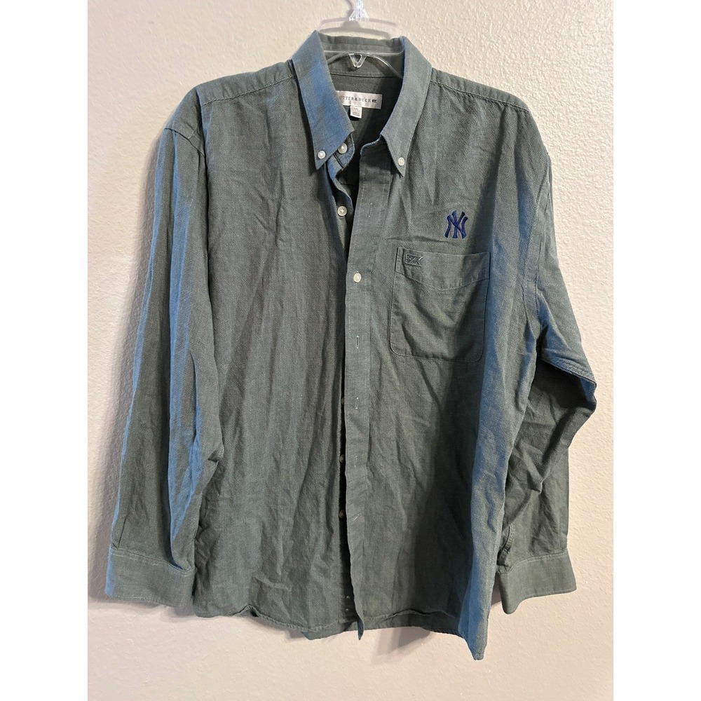 Cutter & Buck New York Yankees Button Down Long Sleeve Shirt Mens